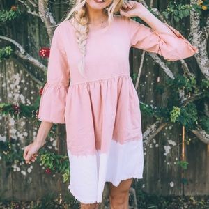 Holding Horses Peach Ombre Dress Fringe Dress